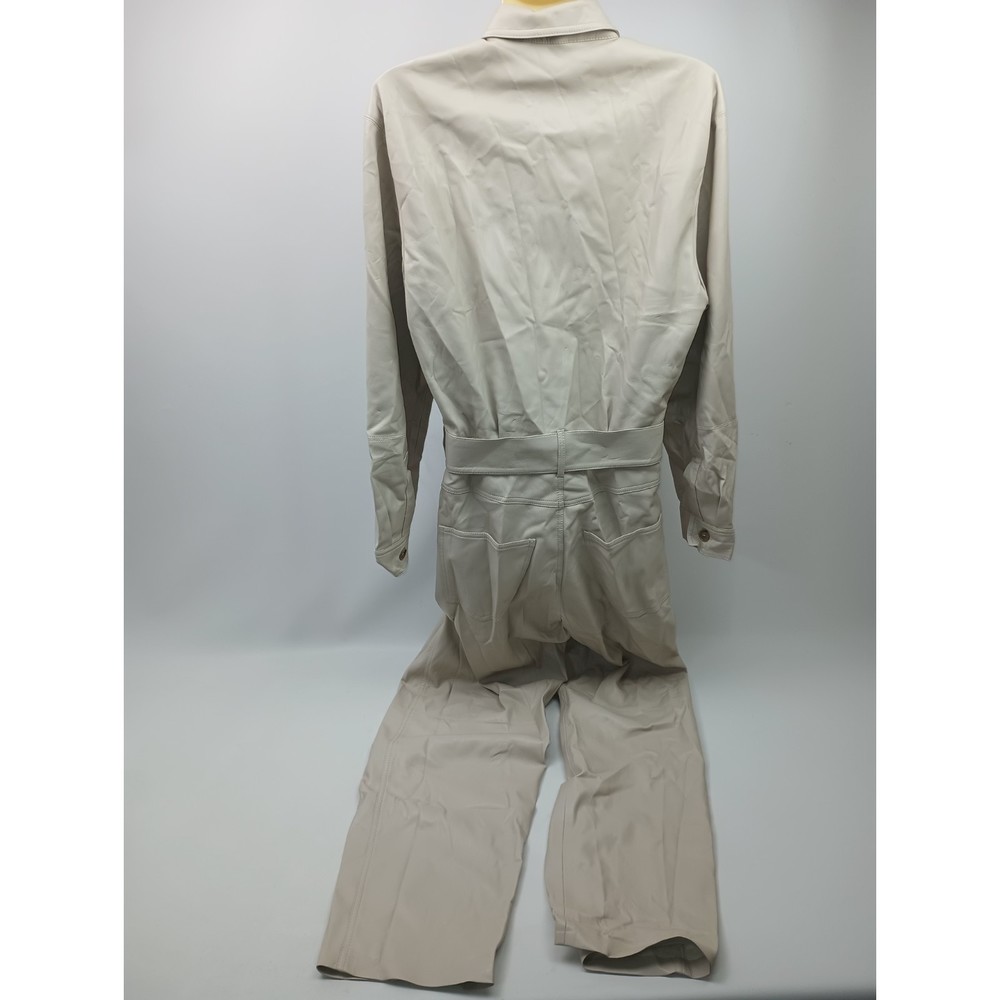 Nanushka Women's Ashton Jumpsuit Vegan Leather Creme Size Medium - Picture 5 of 7